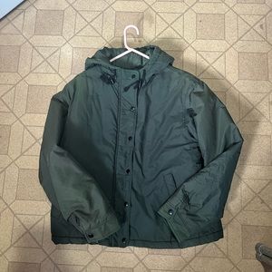 J. CREW GREEN PUFFER JACKET SIZE LARGE